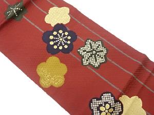 金彩縞に花々・七宝模様名古屋帯